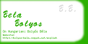 bela bolyos business card