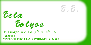 bela bolyos business card